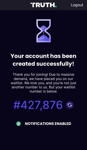 The TruthSocial waitlist