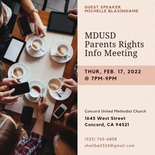 Concord, California - Feb 17, 2022 - Parents Rights Info Meeting