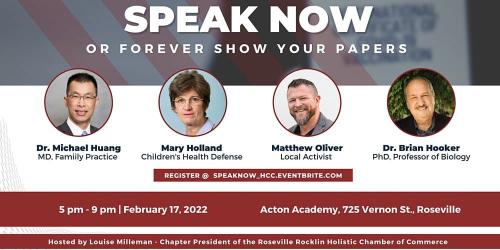 Roseville, California - Feb 17, 2022 - Speak Now Event