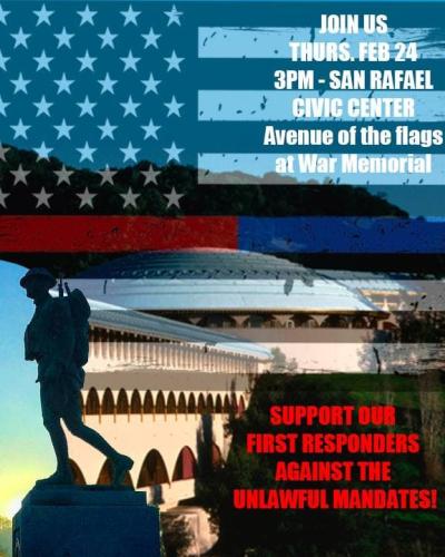 San Rafael, California - Feb 24, 2022 - Medical Freedom Rally