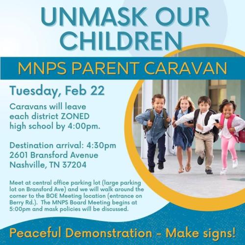 Nashville, Tennessee - Feb 22, 2022 - Unmask Our Kids Protest