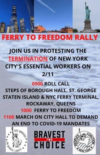 New York - Feb 11, 2022 - Ferry to Freedom Rally
