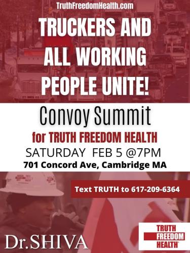 Cambridge, Massachusetts - Feb 5, 2022 - Trucker Convoy Summit