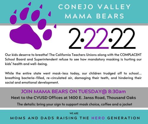 Thousand Oaks, California - Feb 22, 2022 - Rally at CVUSD Office
