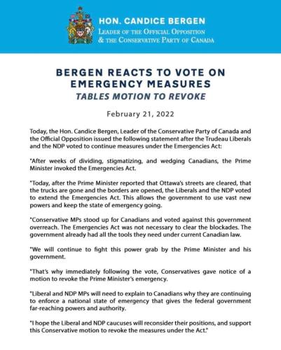 Canada emergency Act 1