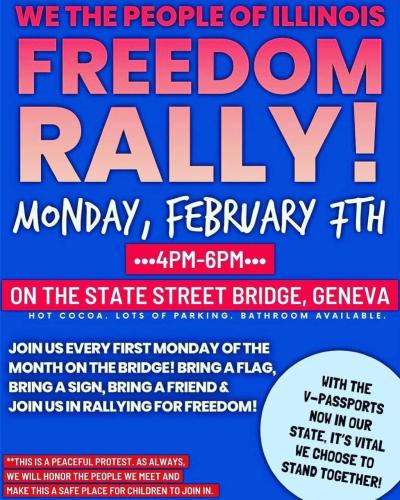 Geneva, Illinois - Feb 7, 2022 - Freedom Rally