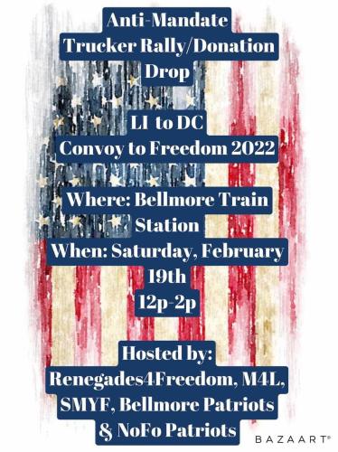 Bellmore, New York - Feb 19, 2022 - Rally and Donation Drop Off