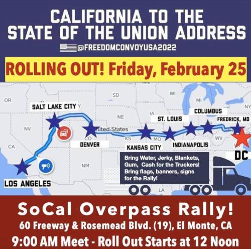 El Monte, California - Feb 25, 2022 - Overpas Rally