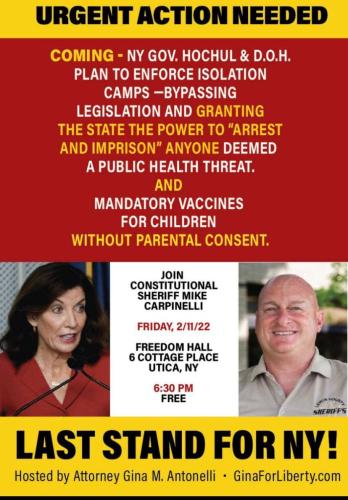 Utica, New York - Feb 11. 2022 - Last Stand for NY