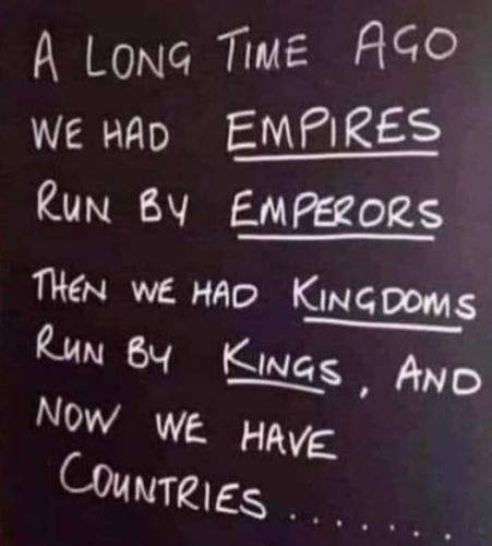 and now we have countries ran by