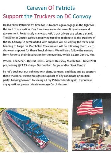 Detroit Lakes, Michigan - March 3, 2022 - Caravan