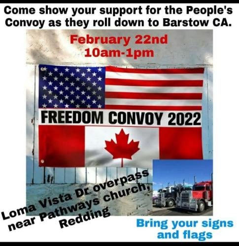 Redding, California - Feb 22, 2022 - Overpass Rally