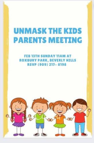 Beverly Hills, California - Feb 13, 2022 - Unmask the Kids Meeting