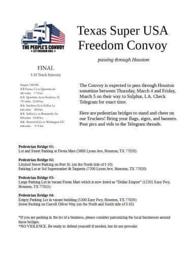 Texas - Mar 4 & 5, 2022 - Overpass Rallies