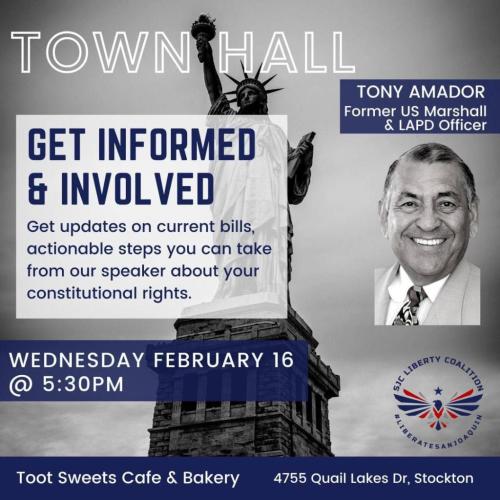 Stockton, California - Feb 16, 2022 - Town Hall