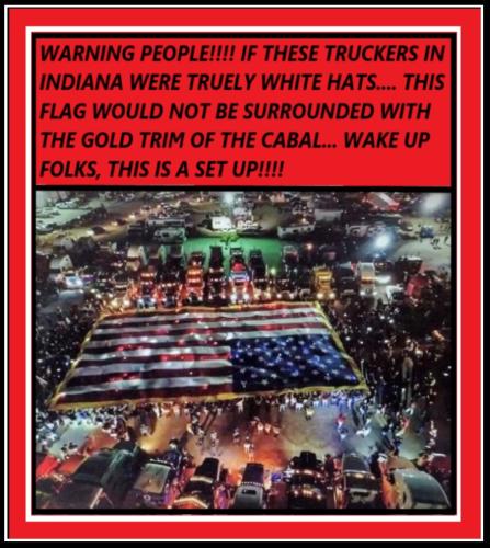 IND. TRUCKERS FLAG WITH GOLD TRIM