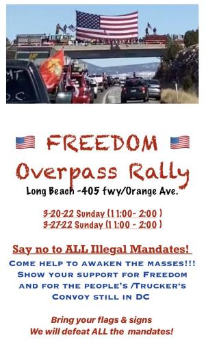 Long Beach, California - March 27, 2022 - Overpass Rally