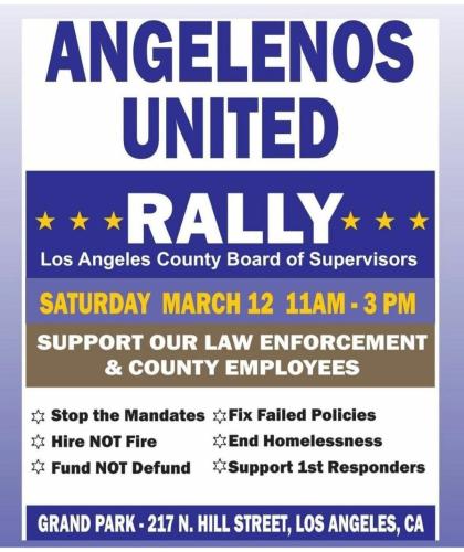 Los Angeles, California - March 12, 2022 - Angelenos United Rally