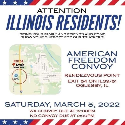Oglesby, Illinois - Mar 5, 2022 - Overpass Rally