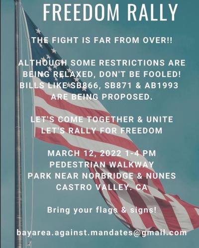Castro Valley, California - Mar 12, 2022 - Freedom Rally
