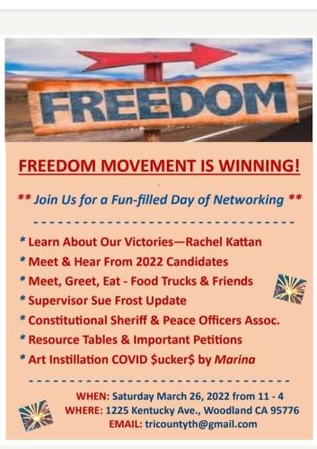 Woodland, California - March 26, 2022 - Freedom Networking