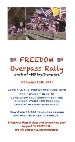 Long Beach, California - Mar 6, 2022 - Overpass Rally