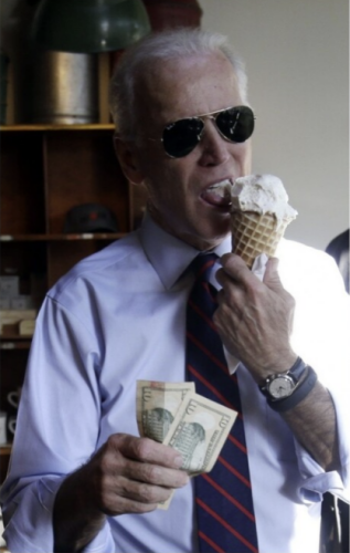 Biden Idiot Ice Cream Corruption and Bribes