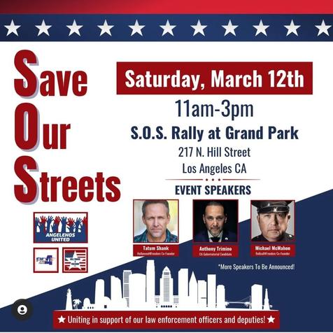 Los Angeles, California – Mar 12, 2022 – Save Our Streets