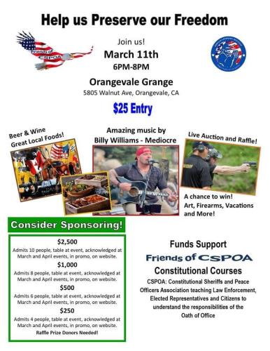 Orangevale, California - Mar 11, 2022 - Constitutional Courses