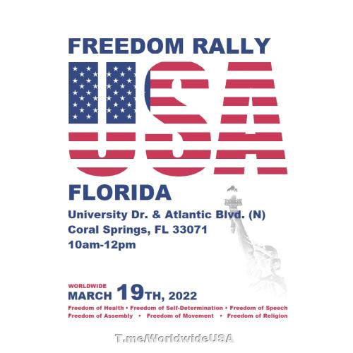 Coral Springs, Florida - March 19, 2022 - Freedom Rally