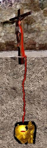 Cross- & Blood of Christcloseup-BW