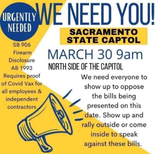 Sacramento, California - March 30, 2022 - Protest Bills
