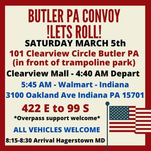 Butler, Pennsylvannia - Mar 5, 2022 - Convoy