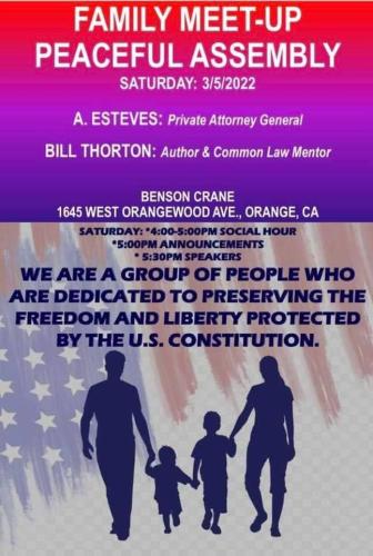 Orange, California - Mar 5, 2022 - Family Meetup - Peaceful Assembly