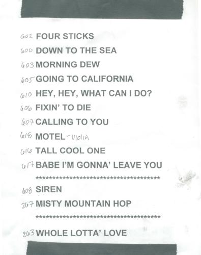 Skin's setlist Vegas show 9 - 13 - 02