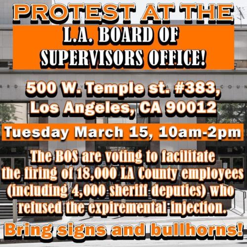 Los Angeles, California - March 15, 2022 - Protest At LA Count Board of Supervisors Office