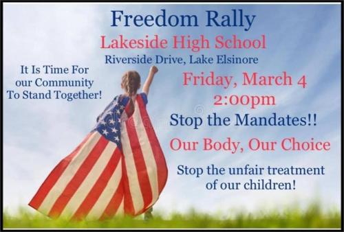 Lake Elsinore, California - Mar 4, 2022 - Freedom Rally - Lakeside High School