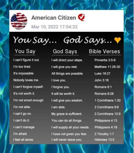 YOU SAY...GOD SAYS