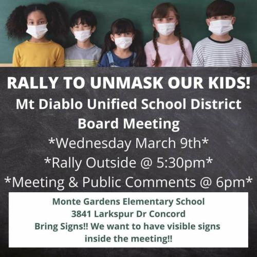Concord, California - Mar 9, 2022 - Rally Against Masks - Mt. Diablo School District
