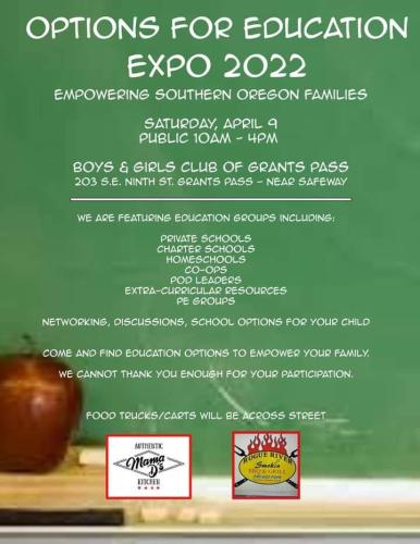 Grants Pass, Oregon - April 9, 2022 - Options for Education Expo 2022