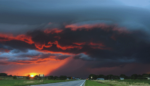 Storm Clouds over road