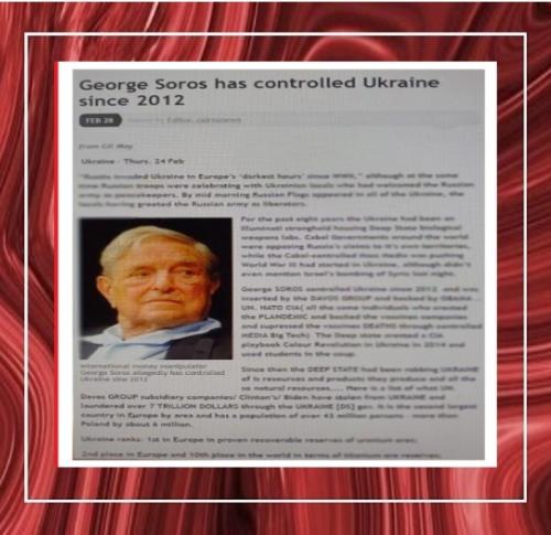 SOROS HAS CONTROLLED UKRAINE SINCE 2012