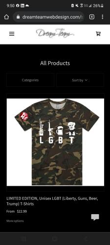 Order your (L)iberty, (G)uns, (B)eer, (T)rump shirts now!