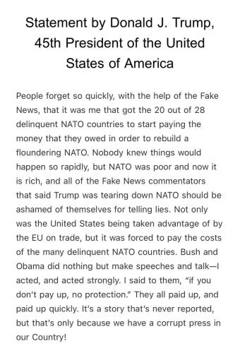 Trump Statement Nato 1