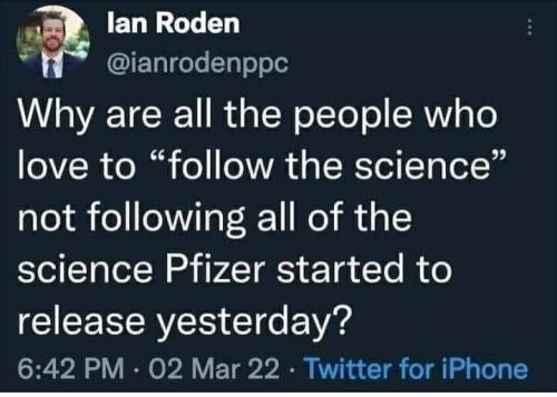 Follow the science lol