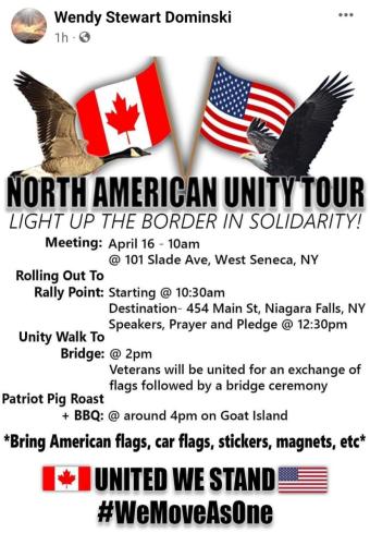 Niagara Falls, New York - April 16, 2022 - Rainbow Bridge Unity Rally