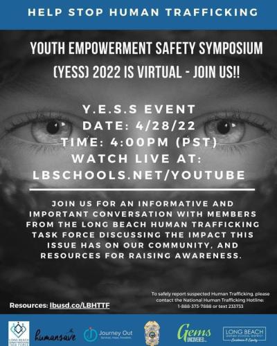 Virtual Symposium - April 28, 2022 - Youth Empowerment Safety Against Human Trafficking
