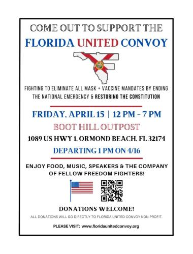 Ormond Beach, Florida - April 15, 2022 - Florida United Convoy