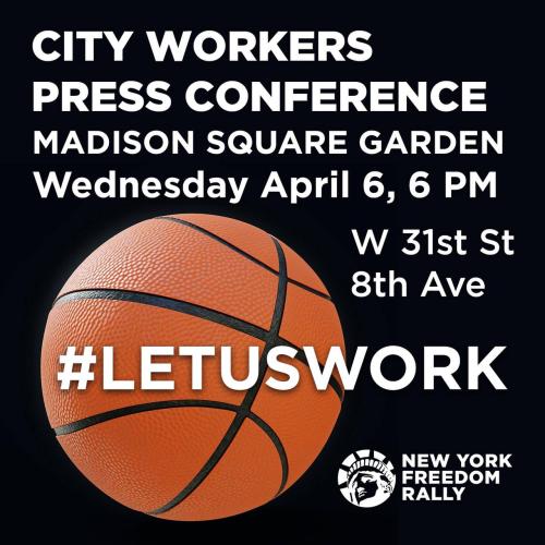 New York, New York - April 6, 2022 - City Workers Press Conference