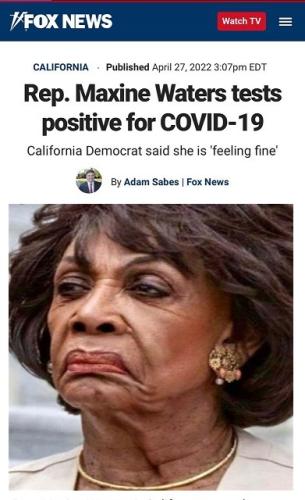 maxine waters test pos